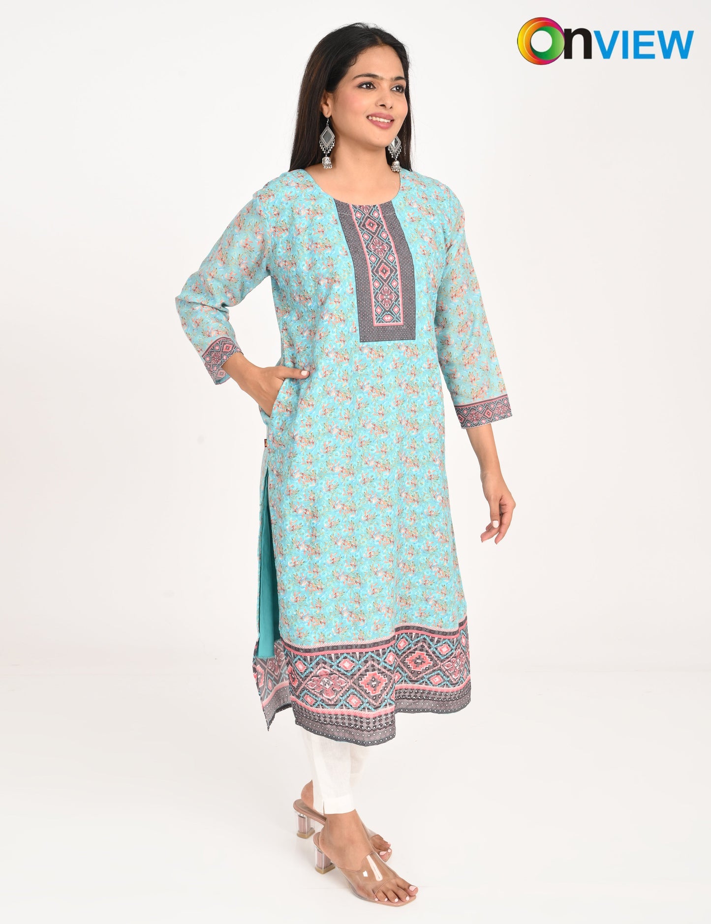 ONVIEW | 547 | COTTON CHIKANKARI WORK WITH DIGITAL PRINT