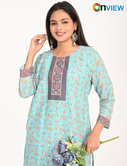 ONVIEW | 547 | COTTON CHIKANKARI WORK WITH DIGITAL PRINT