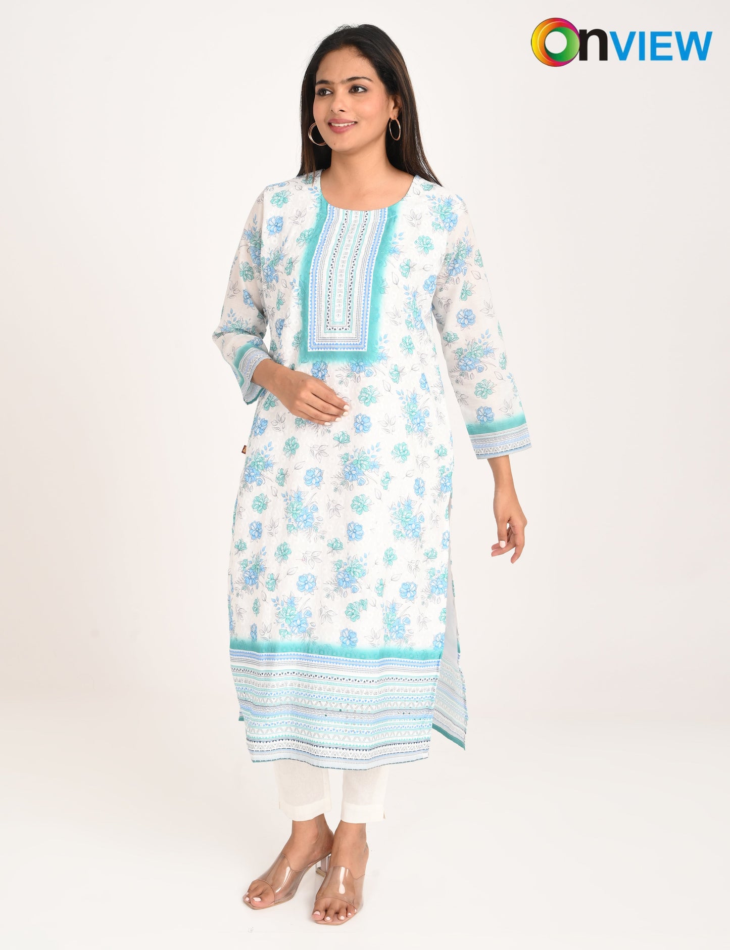 ONVIEW | 548 | COTTON CHIKANKARI WORK WITH DIGITAL PRINT