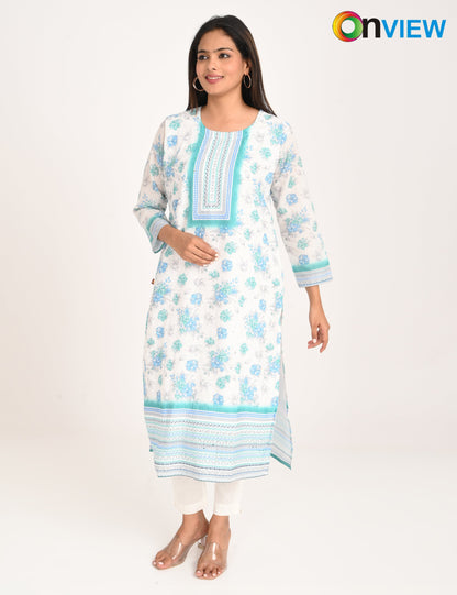 ONVIEW | 548 | COTTON CHIKANKARI WORK WITH DIGITAL PRINT