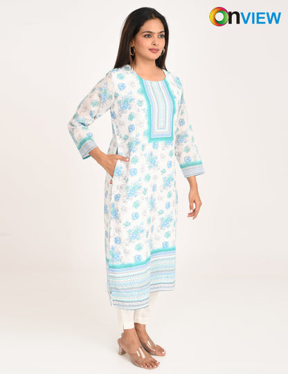 ONVIEW | 548 | COTTON CHIKANKARI WORK WITH DIGITAL PRINT