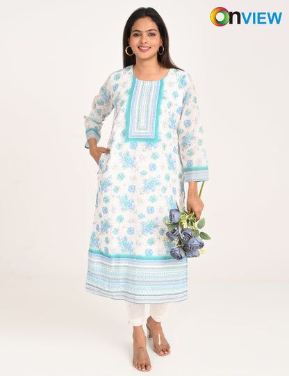 ONVIEW | 548 | COTTON CHIKANKARI WORK WITH DIGITAL PRINT