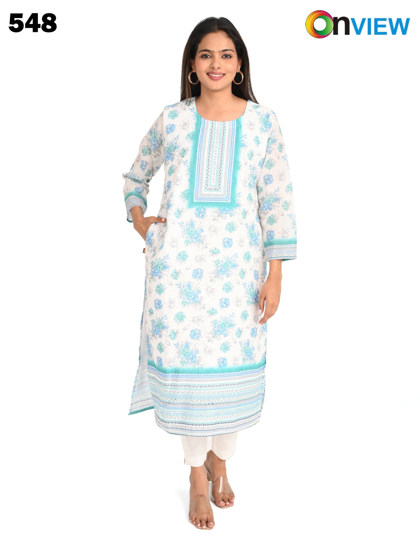 ONVIEW | 548 | COTTON CHIKANKARI WORK WITH DIGITAL PRINT