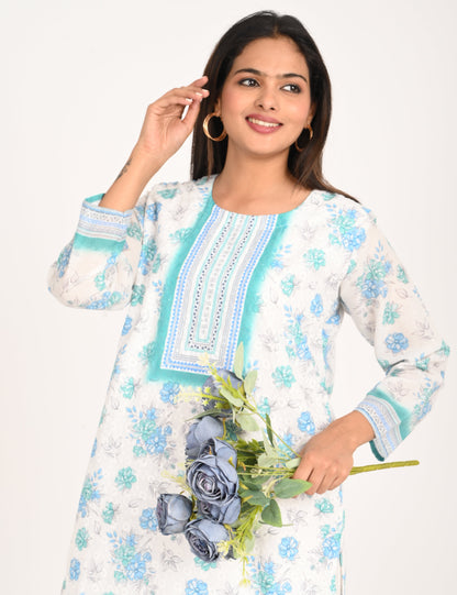 ONVIEW | 548 | COTTON CHIKANKARI WORK WITH DIGITAL PRINT