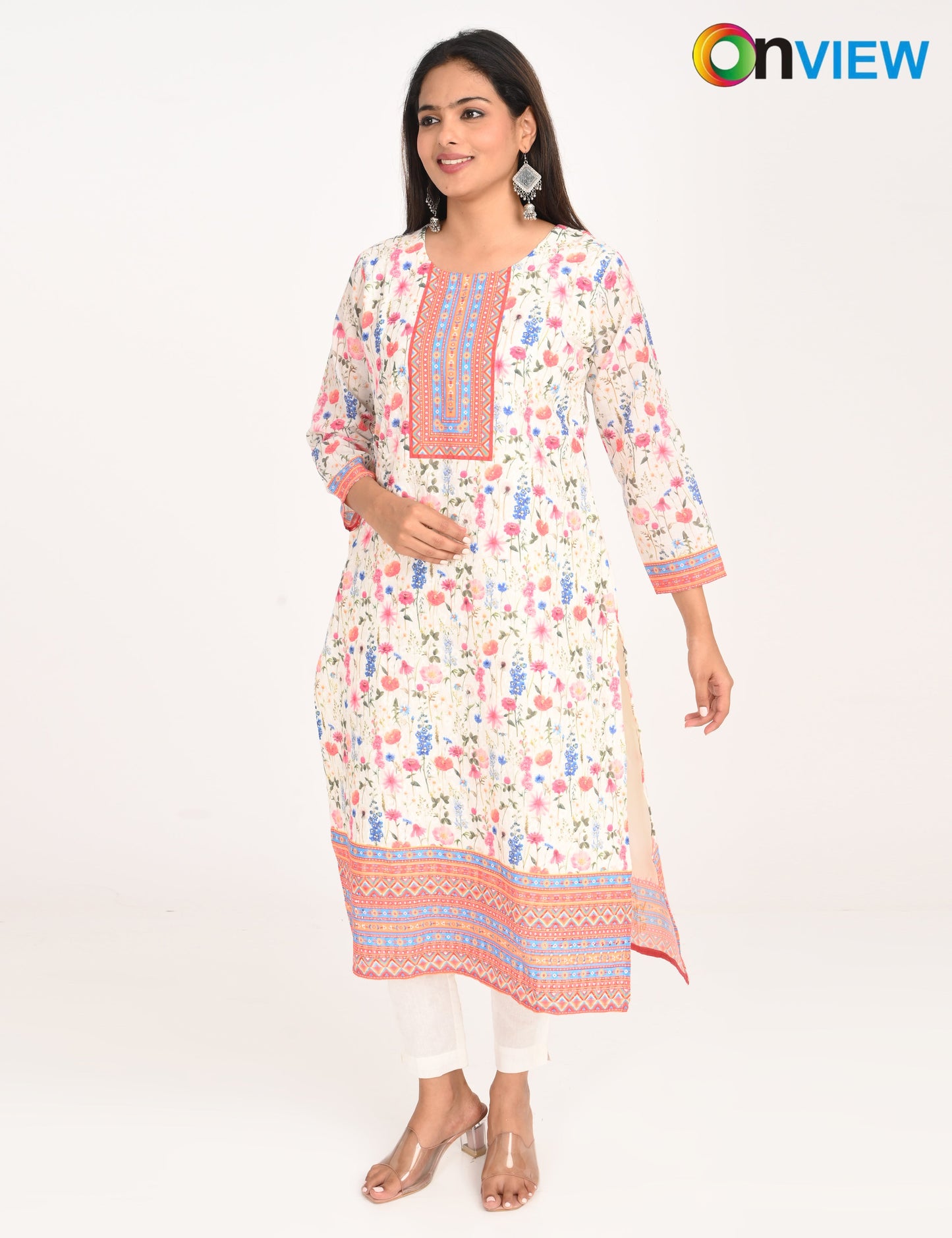 ONVIEW | 549 | COTTON CHIKANKARI WORK WITH DIGITAL PRINT