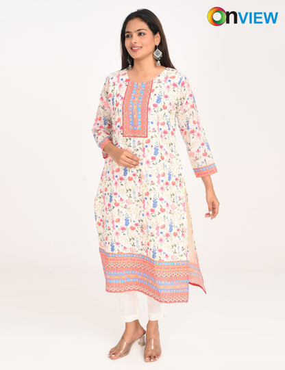 ONVIEW | 549 | COTTON CHIKANKARI WORK WITH DIGITAL PRINT