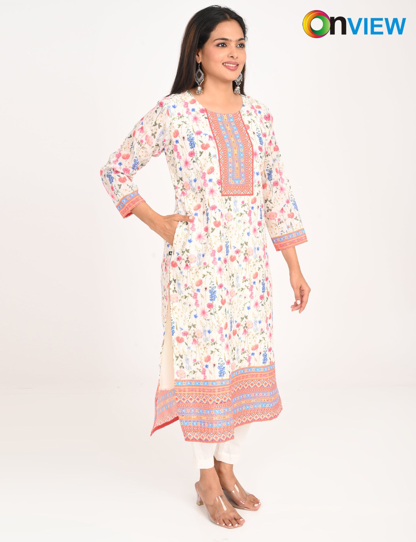 ONVIEW | 549 | COTTON CHIKANKARI WORK WITH DIGITAL PRINT