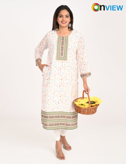 ONVIEW | 550 | COTTON CHIKANKARI WORK WITH DIGITAL PRINT