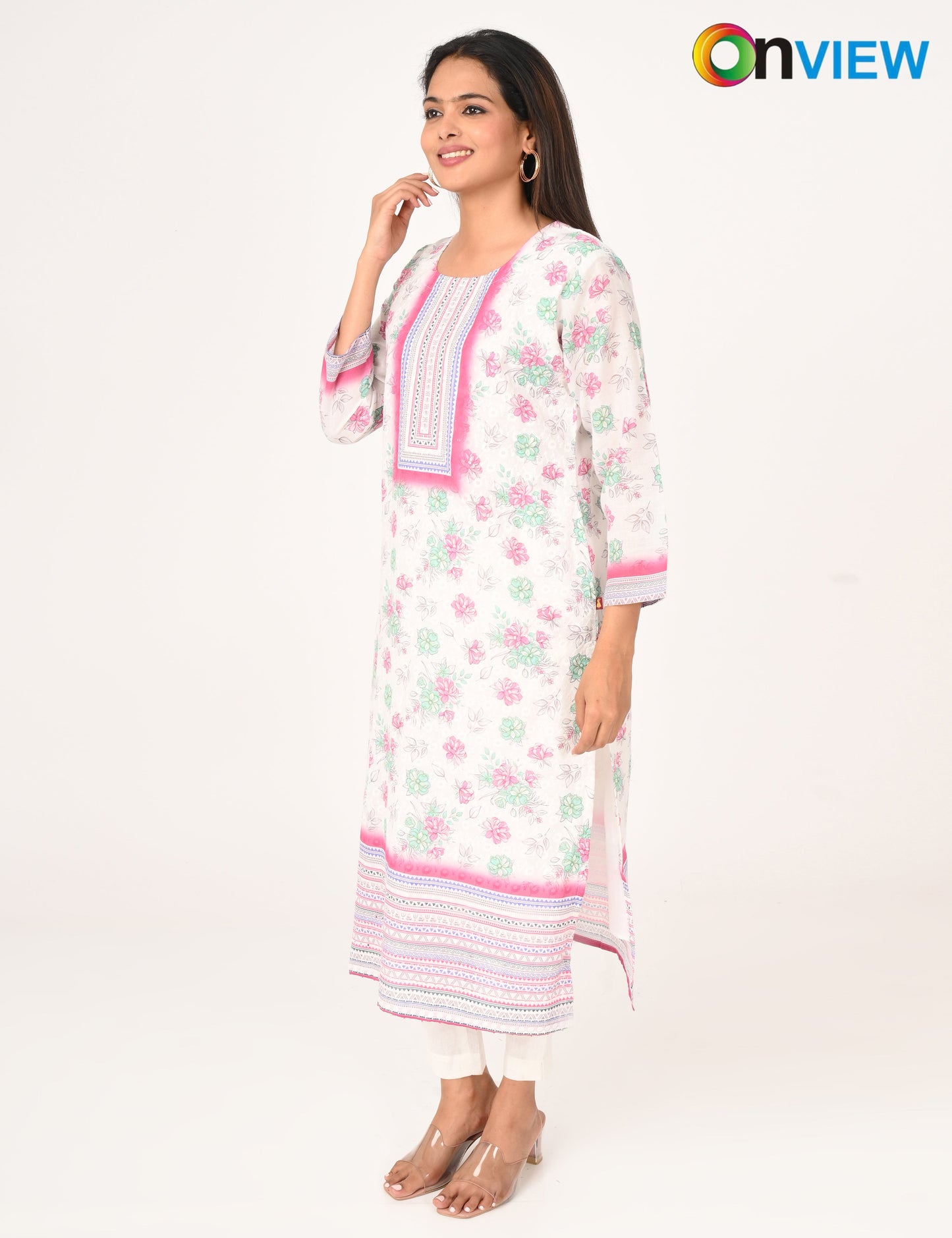 ONVIEW | 989 | COTTON CHIKANKARI WORK WITH DIGITAL PRINT