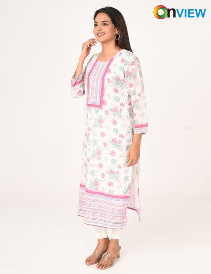 ONVIEW | 989 | COTTON CHIKANKARI WORK WITH DIGITAL PRINT