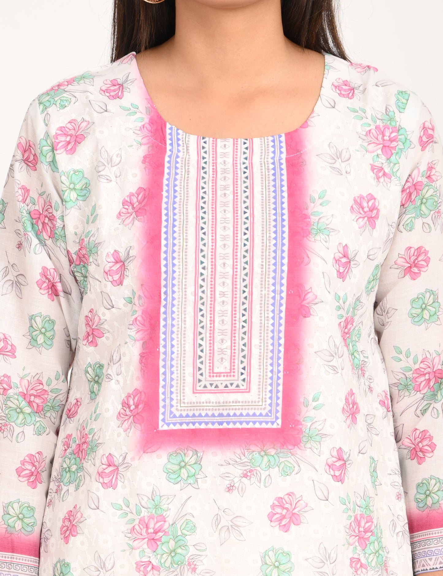 ONVIEW | 989 | COTTON CHIKANKARI WORK WITH DIGITAL PRINT