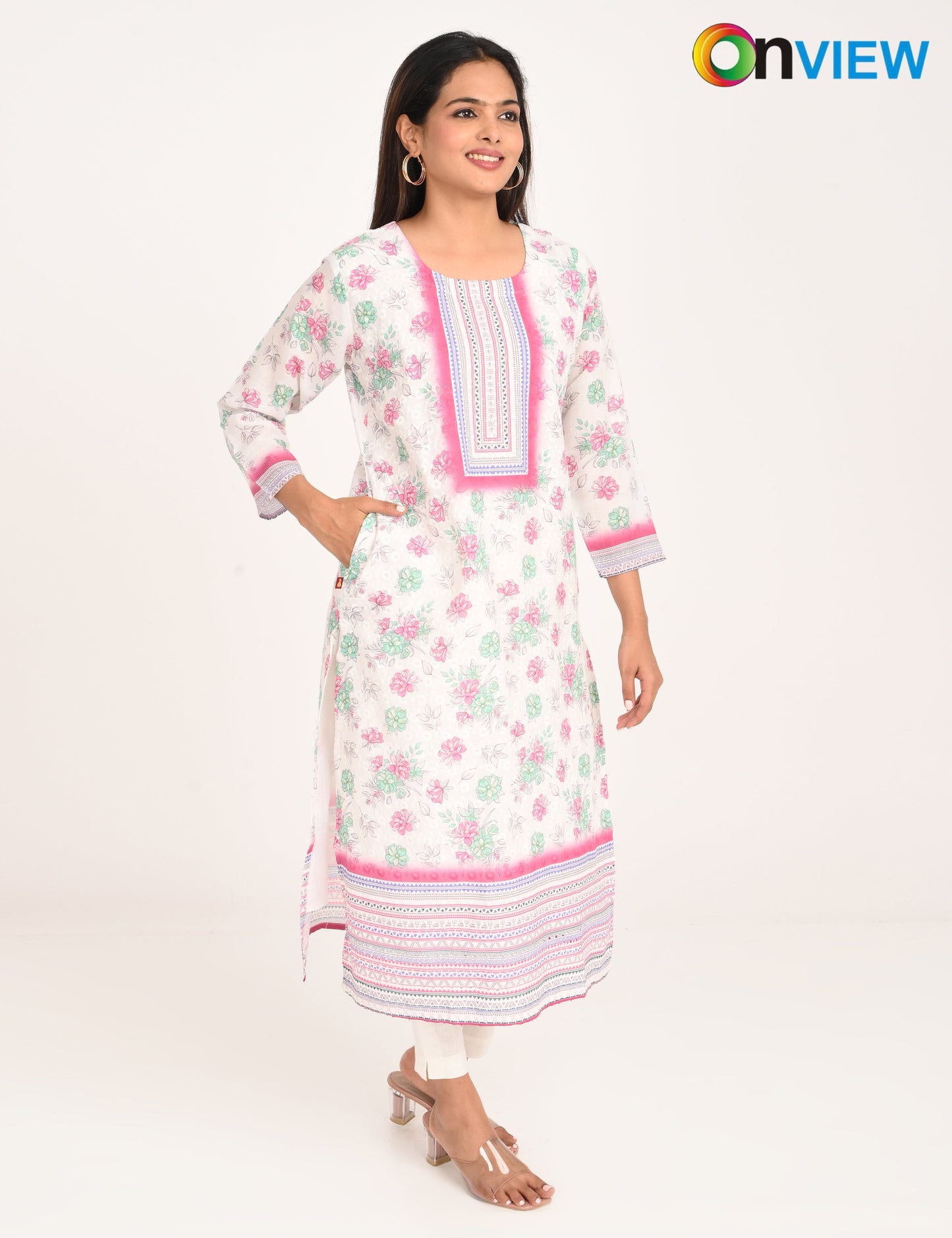 ONVIEW | 989 | COTTON CHIKANKARI WORK WITH DIGITAL PRINT