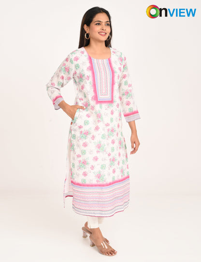 ONVIEW | 989 | COTTON CHIKANKARI WORK WITH DIGITAL PRINT