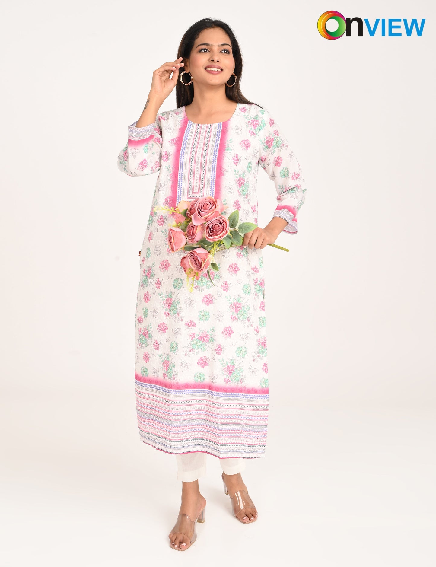 ONVIEW | 989 | COTTON CHIKANKARI WORK WITH DIGITAL PRINT