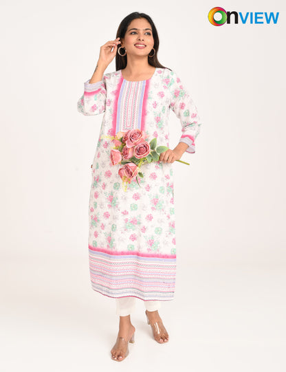 ONVIEW | 989 | COTTON CHIKANKARI WORK WITH DIGITAL PRINT