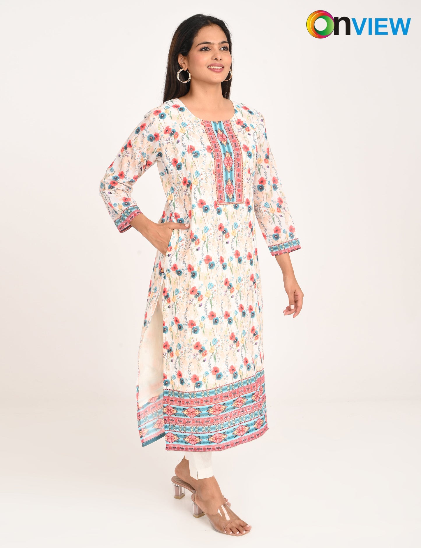 ONVIEW | 990 | COTTON CHIKANKARI WORK WITH DIGITAL PRINT