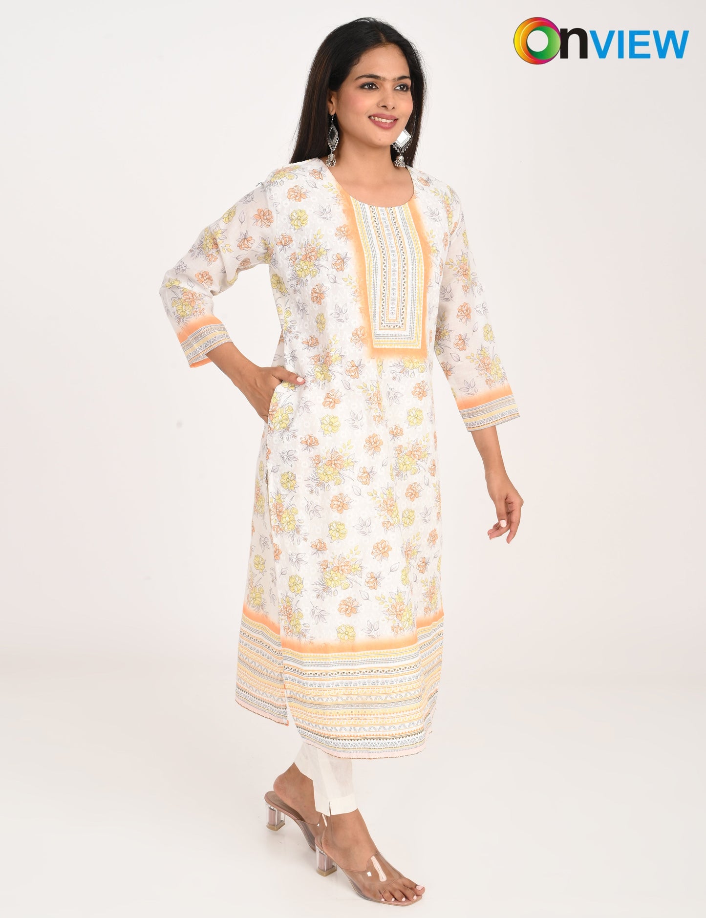 ONVIEW | 991 | COTTON CHIKANKARI WORK WITH DIGITAL PRINT