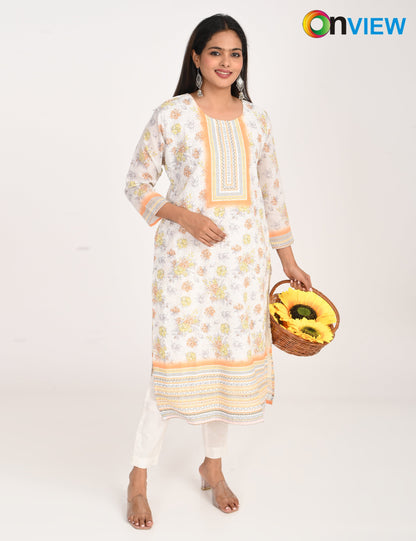 ONVIEW | 991 | COTTON CHIKANKARI WORK WITH DIGITAL PRINT