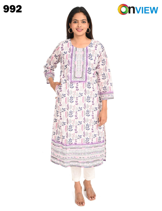ONVIEW | 992 | COTTON CHIKANKARI WORK WITH DIGITAL PRINT
