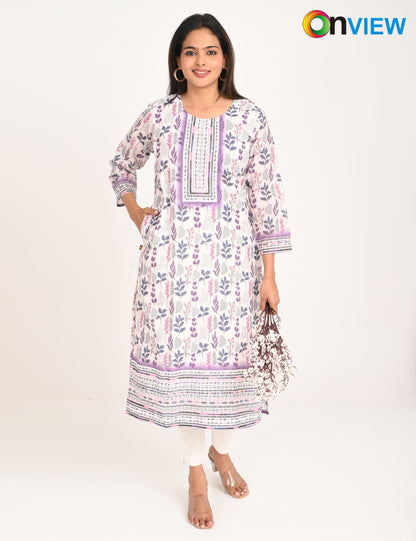 ONVIEW | 992 | COTTON CHIKANKARI WORK WITH DIGITAL PRINT