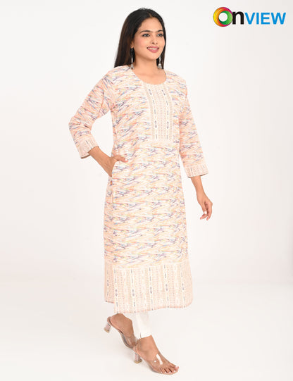 ONVIEW | 994 | COTTON CHIKANKARI WORK WITH DIGITAL PRINT