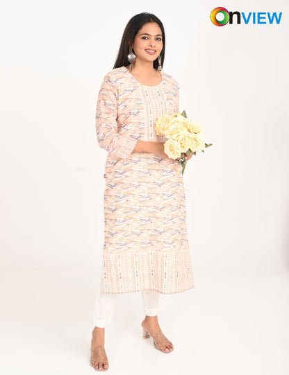 ONVIEW | 994 | COTTON CHIKANKARI WORK WITH DIGITAL PRINT