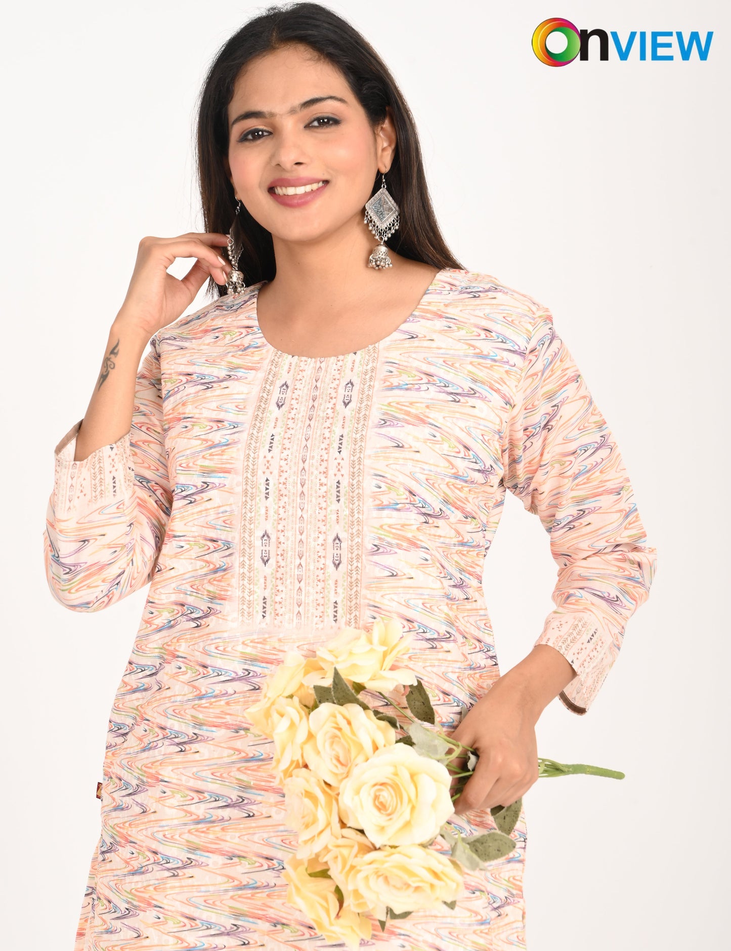 ONVIEW | 994 | COTTON CHIKANKARI WORK WITH DIGITAL PRINT