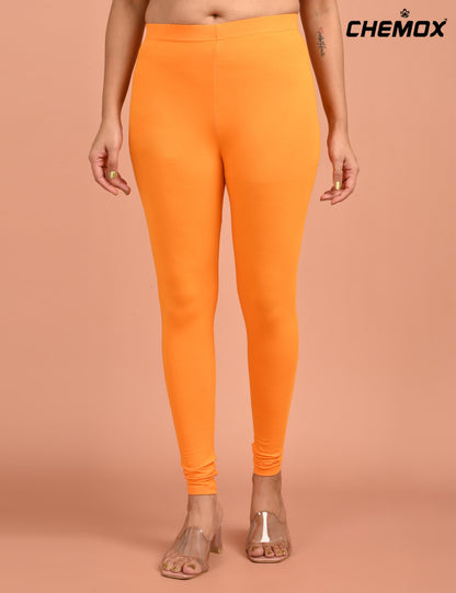 CHEMOX | 214 | Golden Yellow Cotton Lycra Ankle Length Legging 180gsm