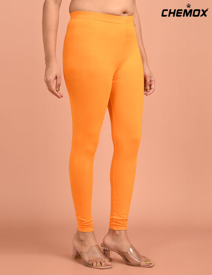 CHEMOX | 214 | Golden Yellow Cotton Lycra Ankle Length Legging 180gsm