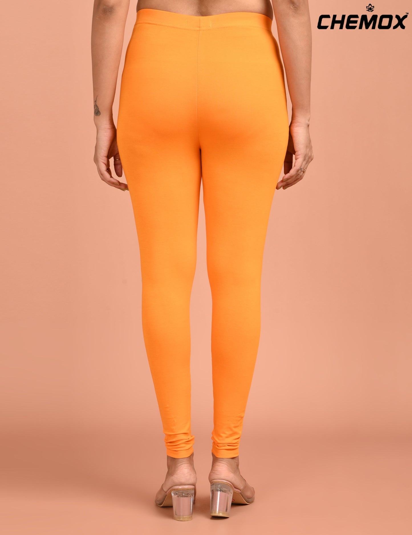 CHEMOX | 214 | Golden Yellow Cotton Lycra Ankle Length Legging 180gsm