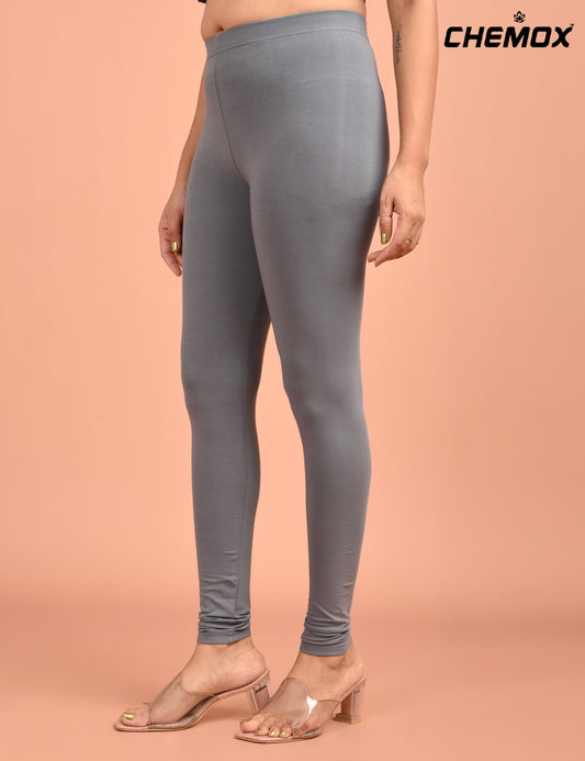 CHEMOX | 217 | Steel Grey Cotton Lycra Ankle Length Legging 180gsm