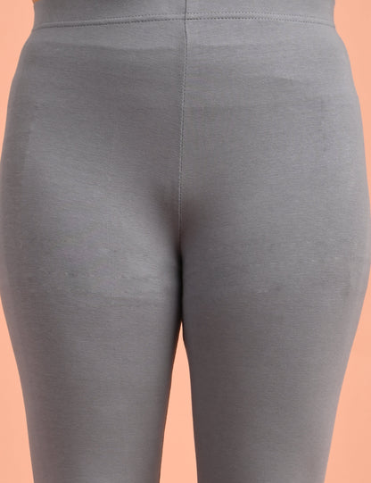 CHEMOX | 217 | Steel Grey Cotton Lycra Ankle Length Legging 180gsm