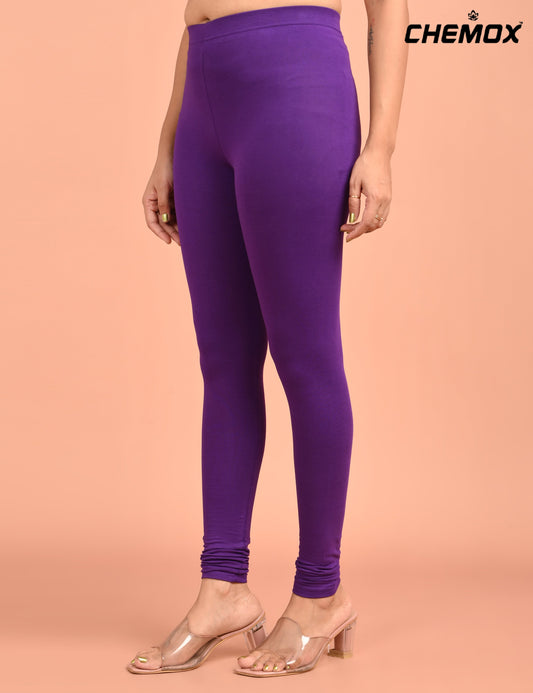 CHEMOX | 220 | Purple Cotton Lycra Ankle Length Legging 180gsm