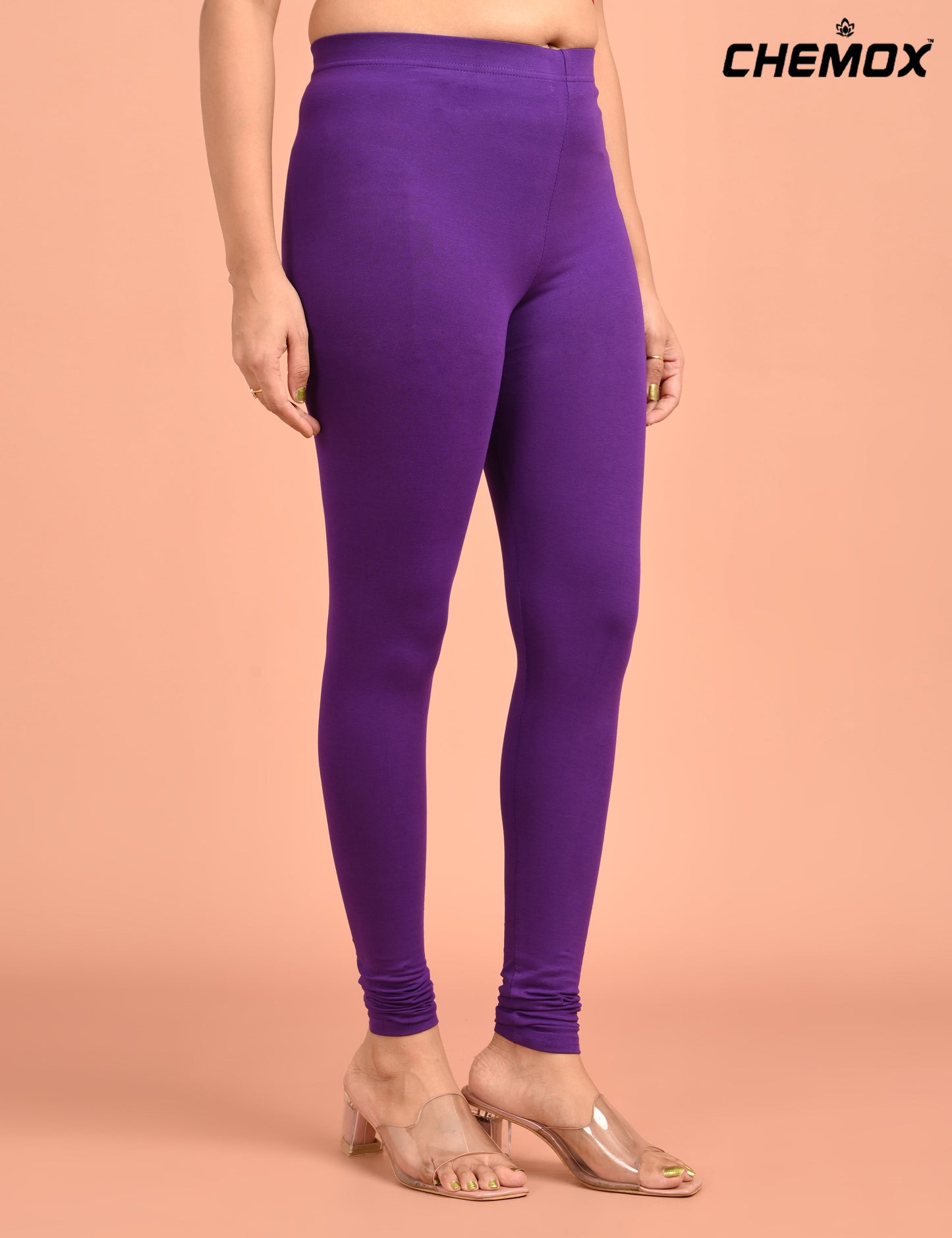 CHEMOX | 220 | Purple Cotton Lycra Ankle Length Legging 180gsm
