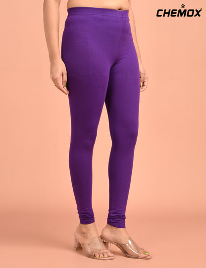 CHEMOX | 220 | Purple Cotton Lycra Ankle Length Legging 180gsm