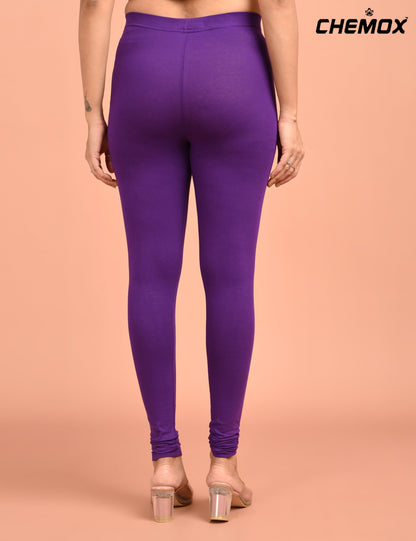 CHEMOX | 220 | Purple Cotton Lycra Ankle Length Legging 180gsm