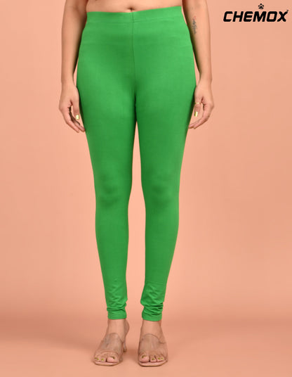 CHEMOX | 229 | Leaf Green Cotton Lycra Ankle Length Legging 180gsm
