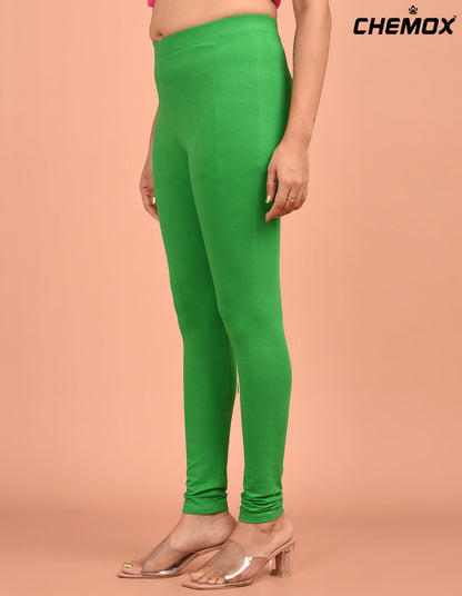CHEMOX | 229 | Leaf Green Cotton Lycra Ankle Length Legging 180gsm