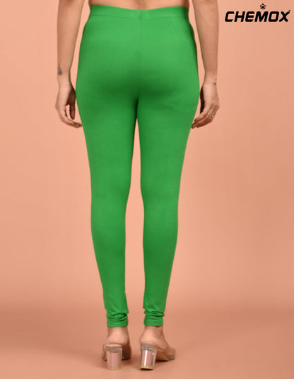 CHEMOX | 229 | Leaf Green Cotton Lycra Ankle Length Legging 180gsm