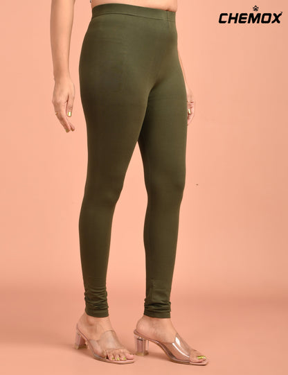 CHEMOX | 236 | Military Green Cotton Lycra Ankle Length Legging 180gsm