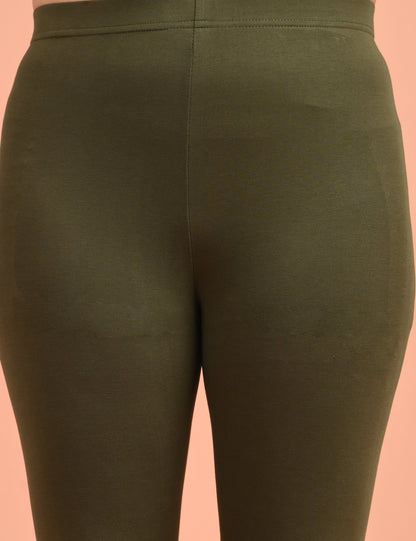 CHEMOX | 236 | Military Green Cotton Lycra Ankle Length Legging 180gsm