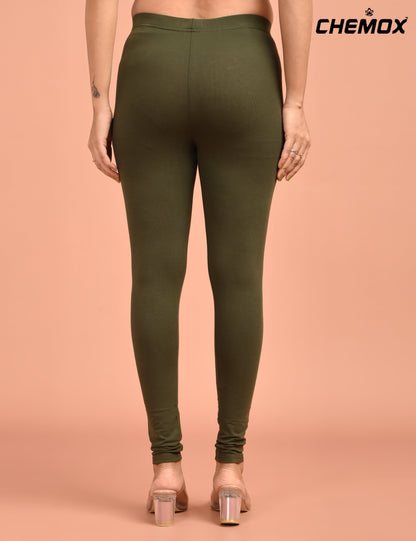 CHEMOX | 236 | Military Green Cotton Lycra Ankle Length Legging 180gsm