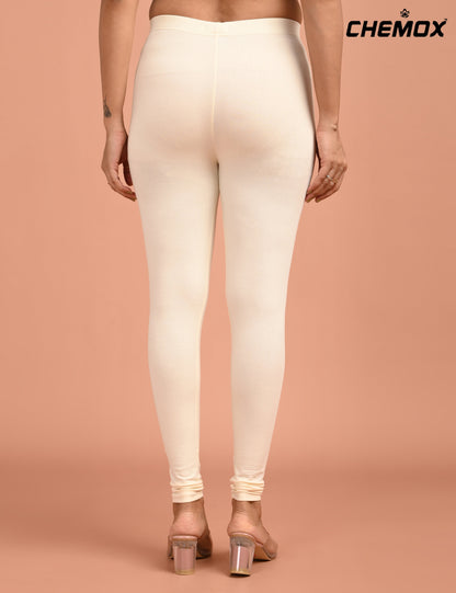 CHEMOX | 238 | Half White Cotton Lycra Ankle Length Legging 180gsm