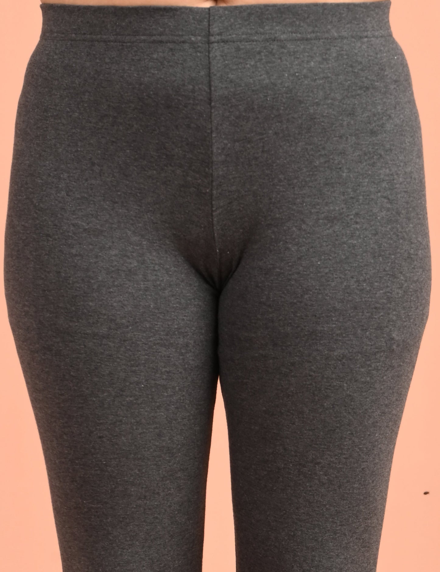 CHEMOX | 239 | Charcoal Melange Cotton Lycra Ankle Length Legging 180gsm