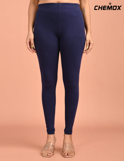 CHEMOX | 241 | New Navy Cotton Lycra Ankle Length Legging 180gsm