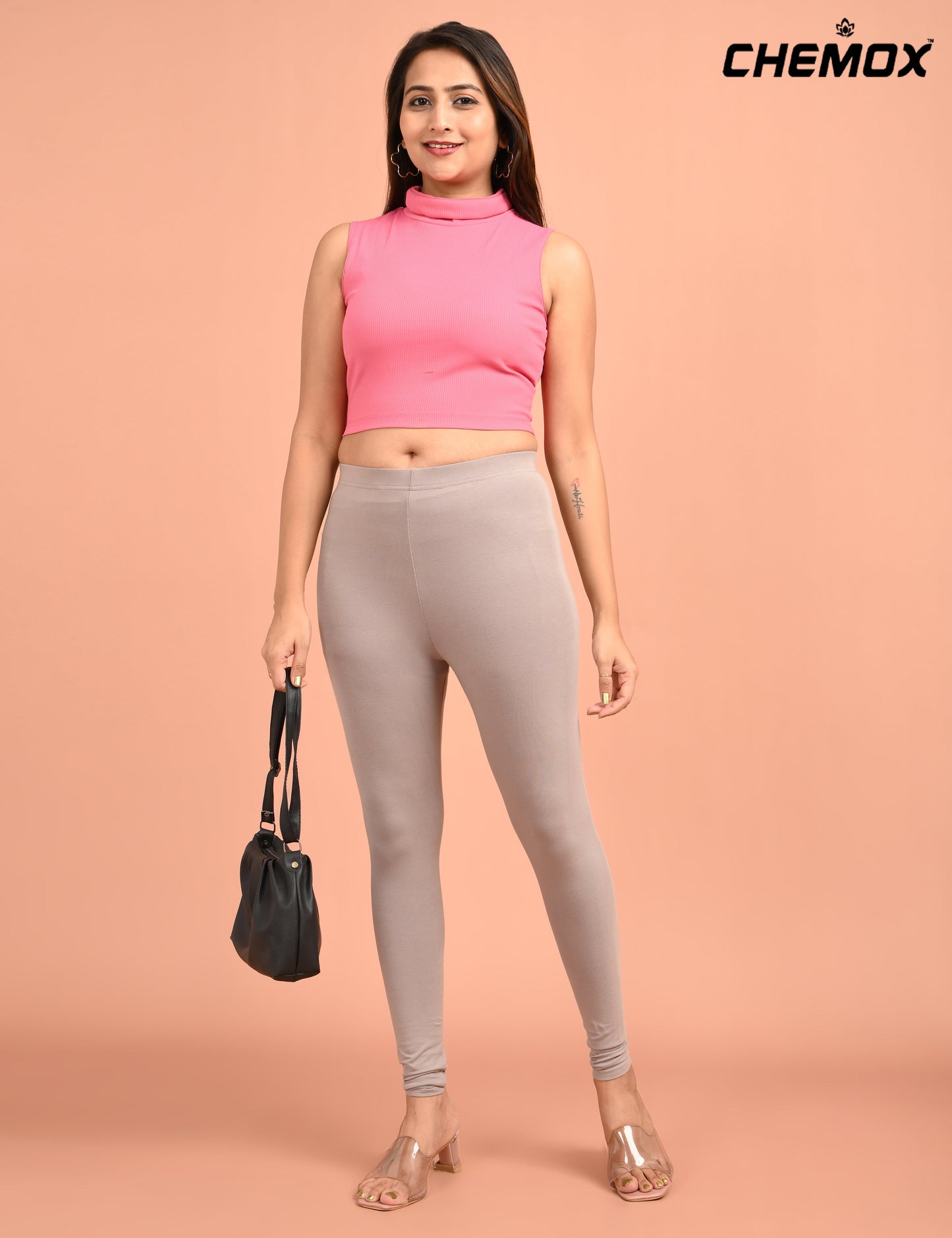 CHEMOX | 248 | Ash Cotton Lycra Ankle Length Legging 180gsm