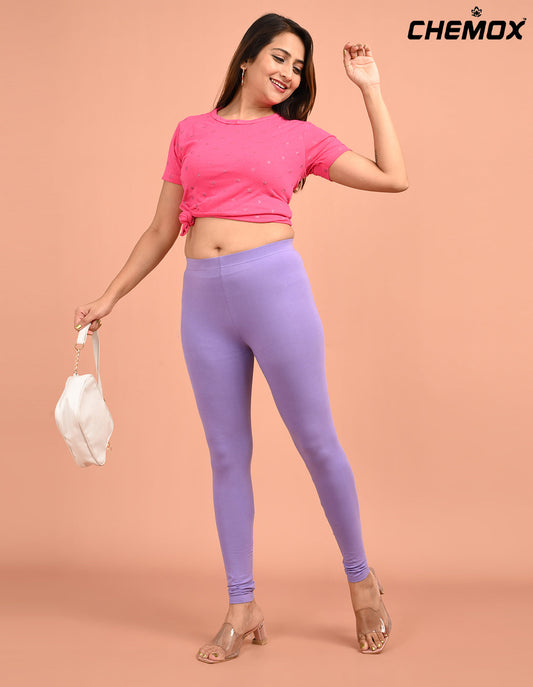 CHEMOX | 256 | Lavender Cotton Lycra Ankle Length Legging 180gsm