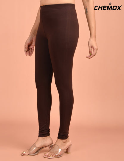 CHEMOX | 258 | Brown Cotton Lycra Ankle Length Legging 180gsm