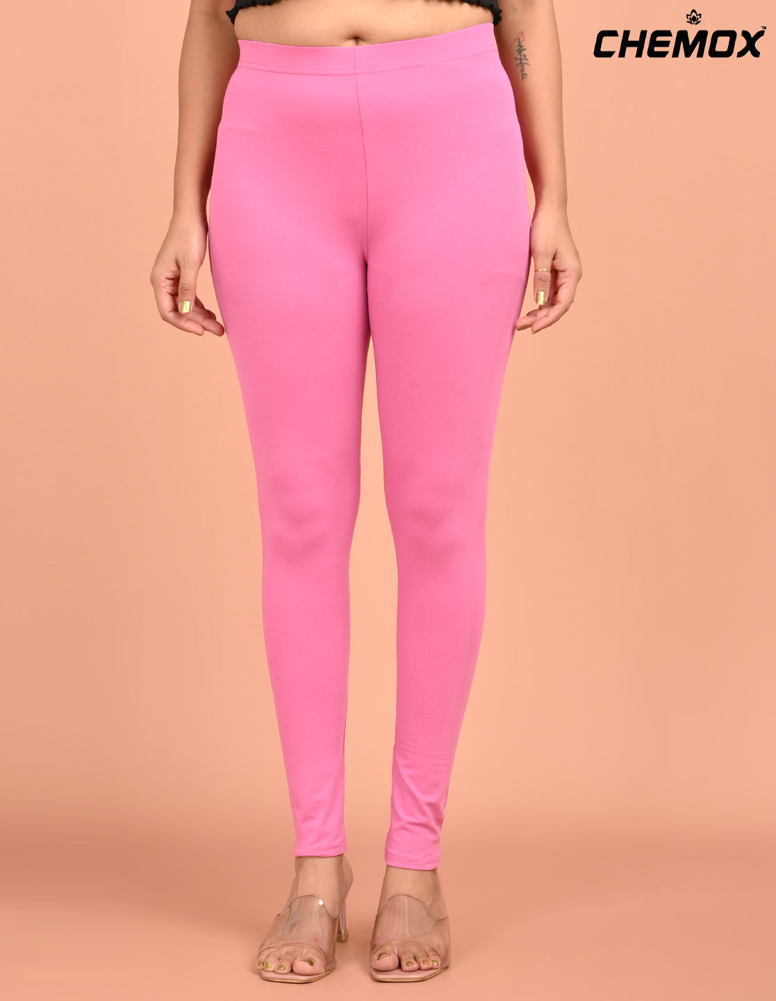 CHEMOX | 259 | Taffy Pink Cotton Lycra Ankle Length Legging 180gsm