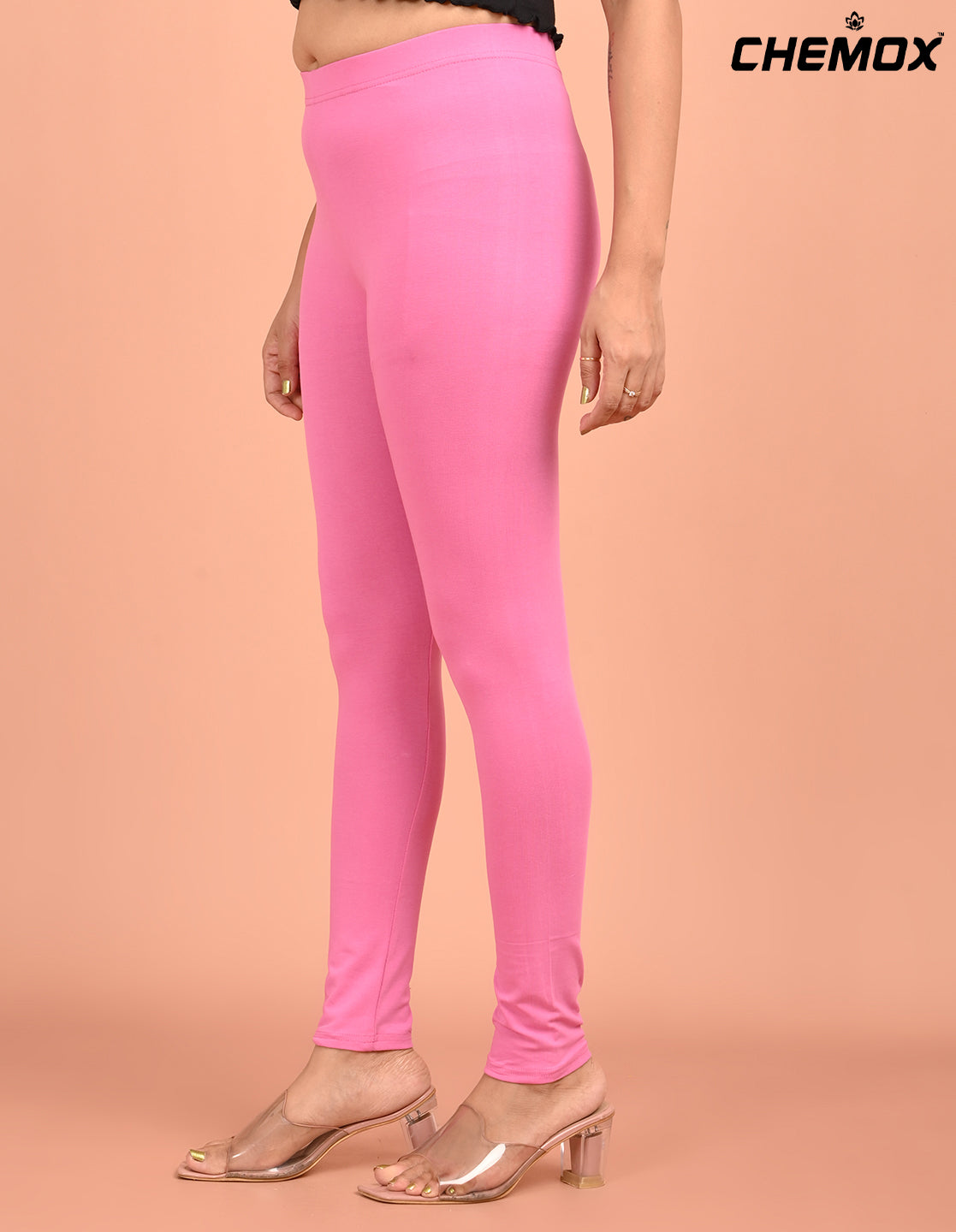 CHEMOX | 259 | Taffy Pink Cotton Lycra Ankle Length Legging 180gsm